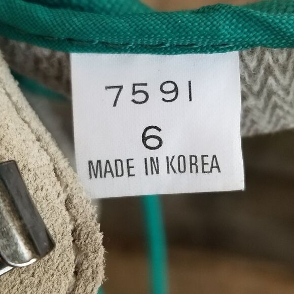 Vintage 80s Retro Vasque Clarion '88 Taupe Turquoise Suede Leather Hiking Boots - Picture 12 of 12